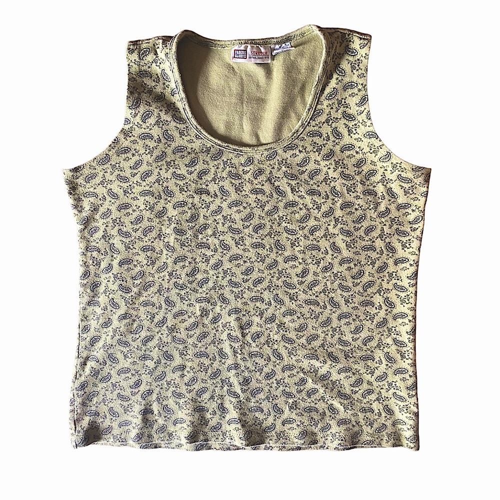 Vintage Paisley Print Tank Top